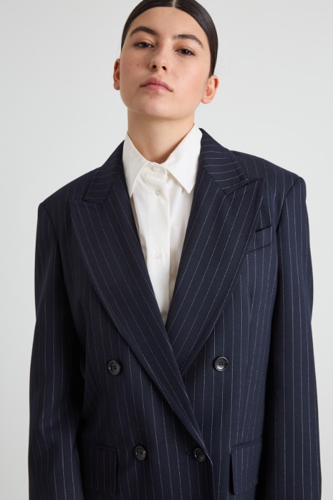 Blazer gessato in lana