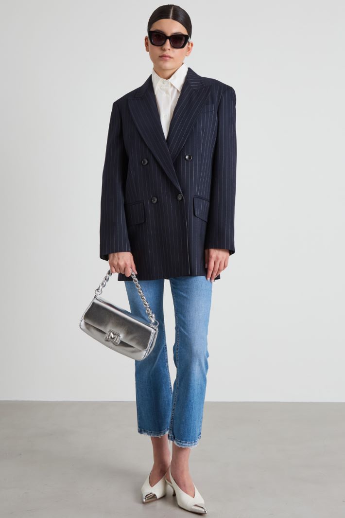 Pinstriped wool blazer Intrend - 3