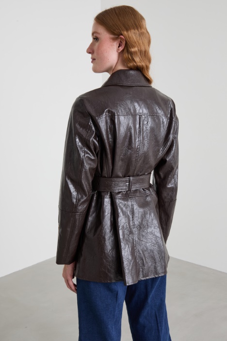 BIker jacket with belt Intrend - 3