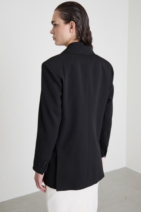 Blazer dritto in gabardina