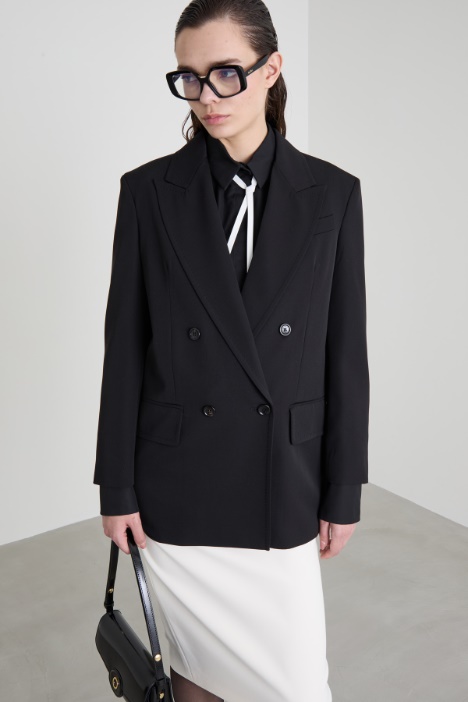 Gabardine straight blazer Intrend