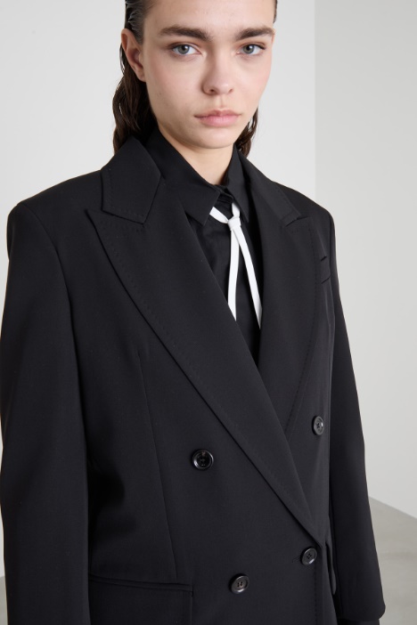 Blazer dritto in gabardina