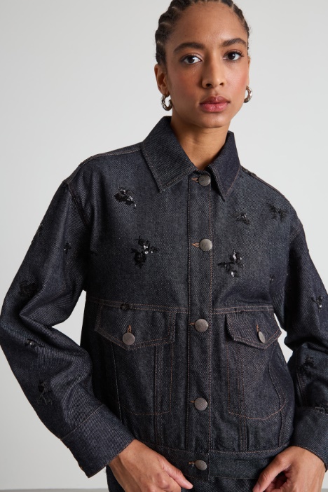 Giacca in jeans con ricami