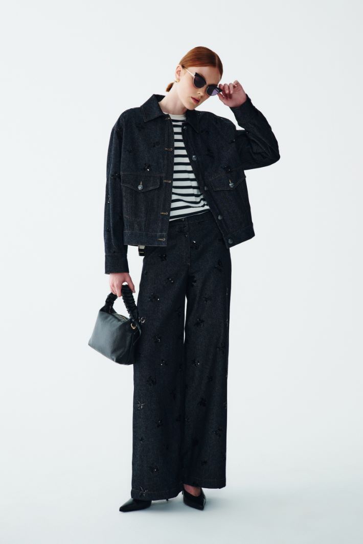 Embroidered denim jacket Intrend - 5