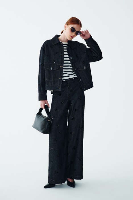 Embroidered denim jacket Intrend - 4