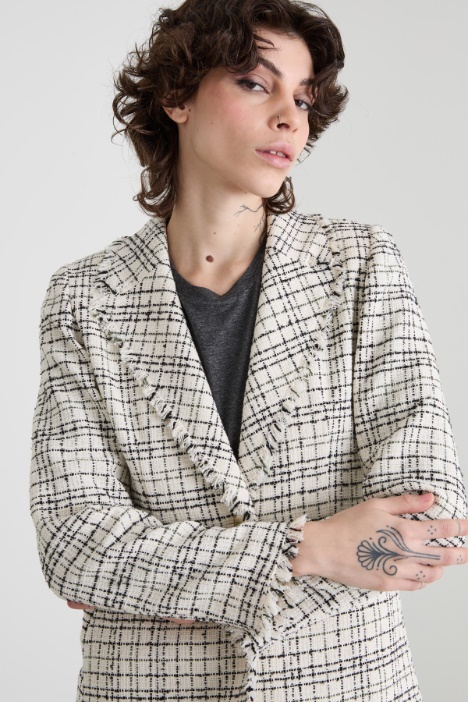 Blazer in tweed di cotone
