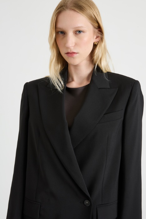 Blazer dritto in pura lana