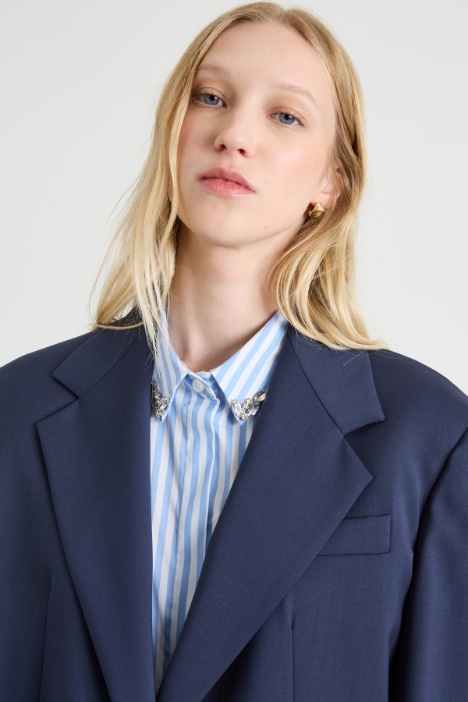 Blazer over in tela di lana