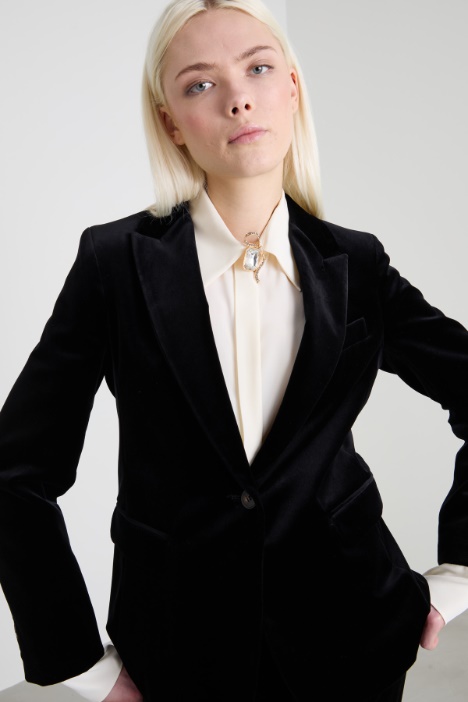 Blazer in velluto di cotone