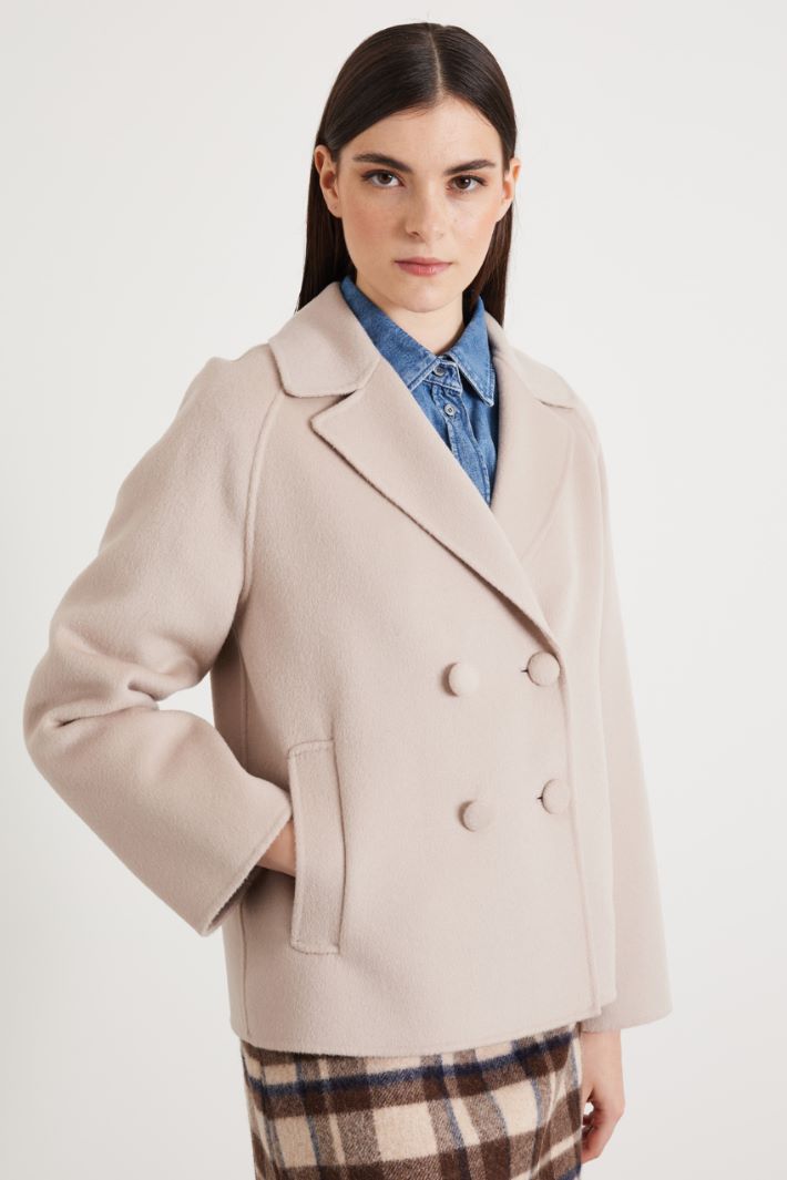 Pea coat with fabric-covered buttons Intrend - 3