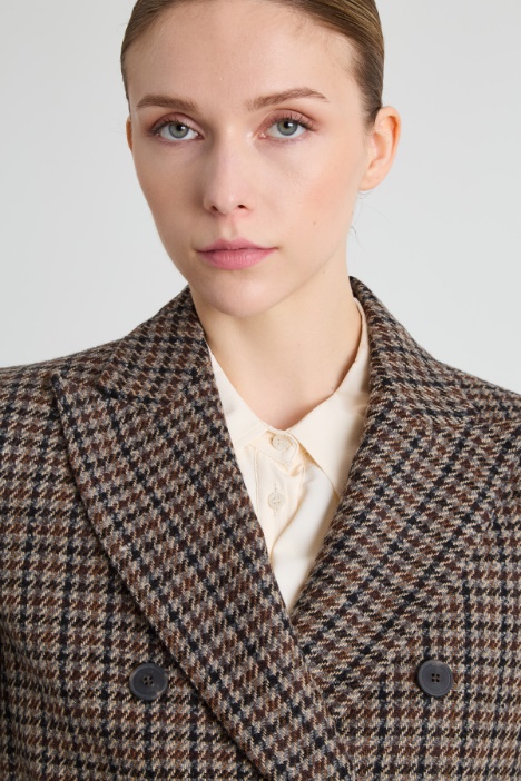 Caban de tela texturizada