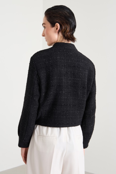 Bomber in tweed lamè