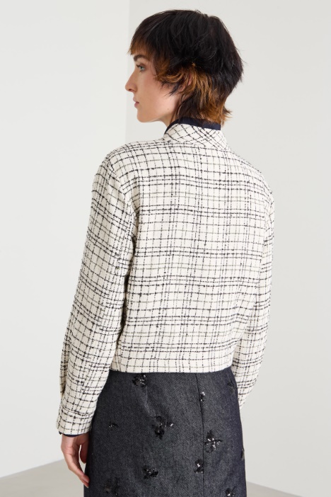 Bomber in tweed lamè