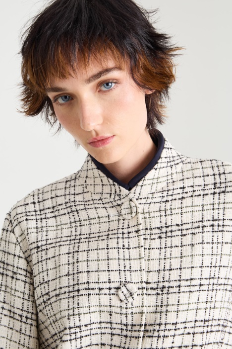 Bomber in tweed lamè