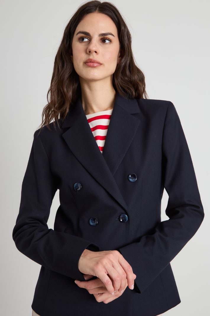 Double-breasted gabardine blazer Intrend - 4
