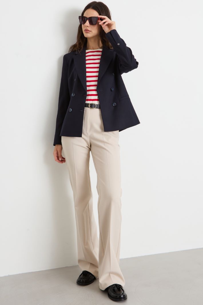 Double-breasted gabardine blazer Intrend - 3