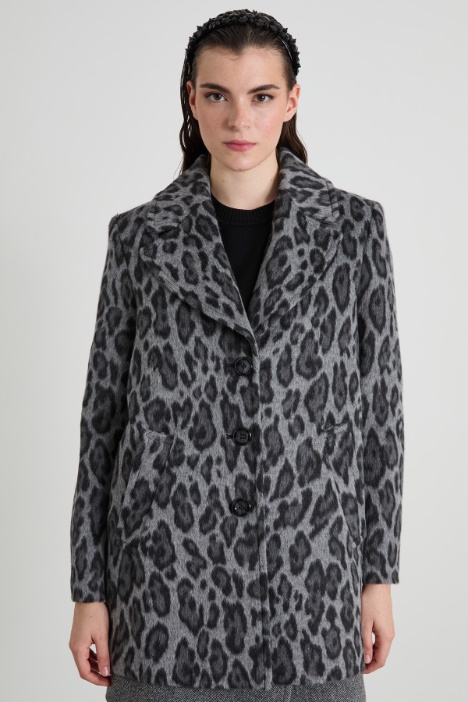 Cappotto jacquard animalier