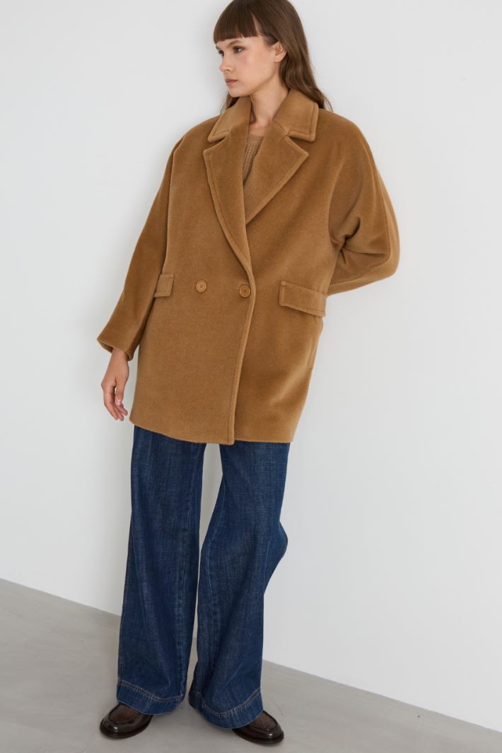 Double-breasted beaver coat Intrend - 2