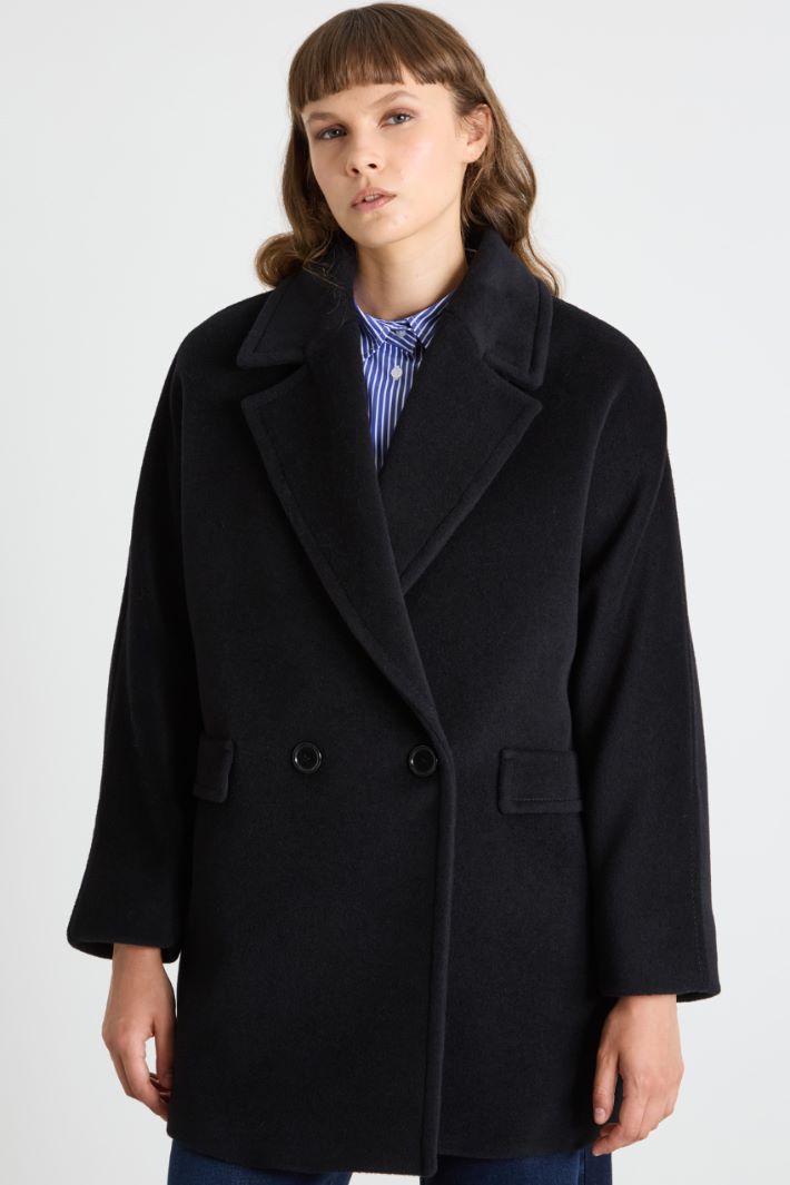 Double-breasted beaver coat Intrend - 2