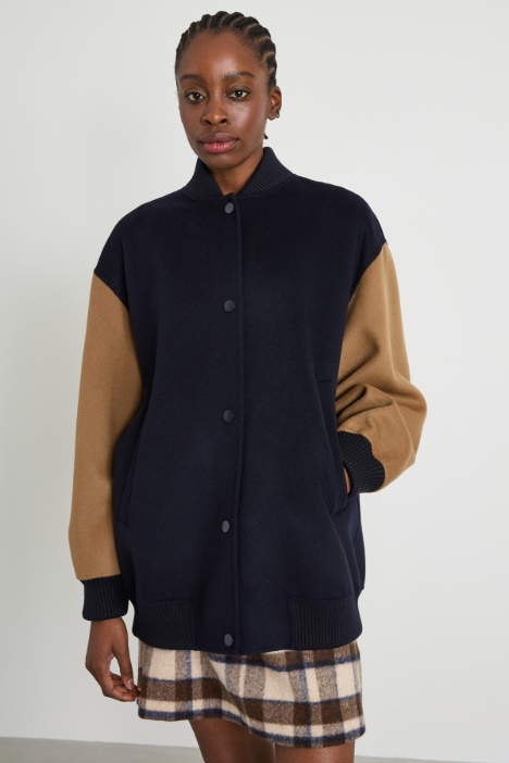 Chaqueta bomber de lana doble