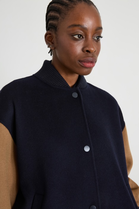 Chaqueta bomber de lana doble