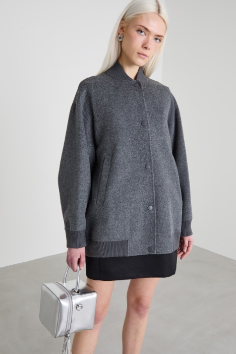 Chaqueta bomber de lana doble