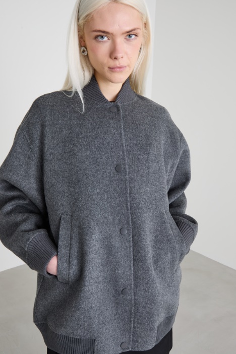 Chaqueta bomber de lana doble