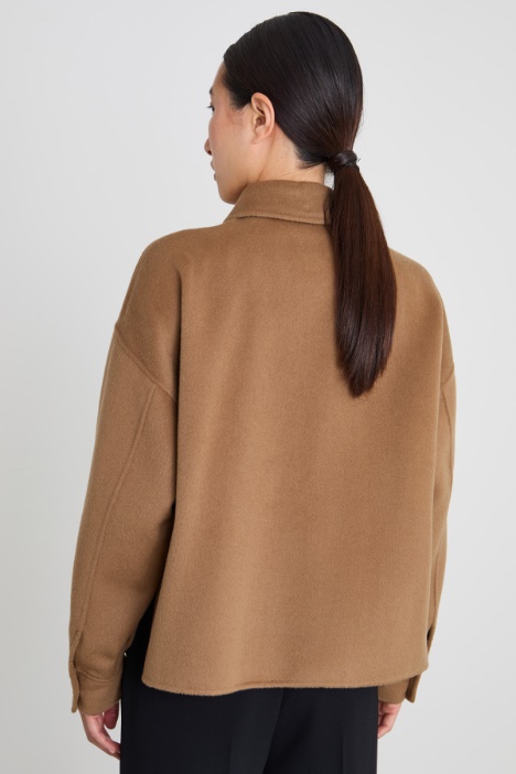 Caban monopetto in doppio di lana