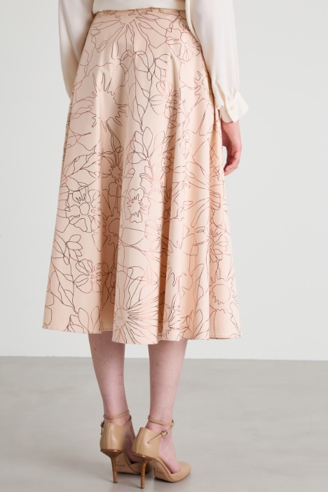 Falda con estampa lamé