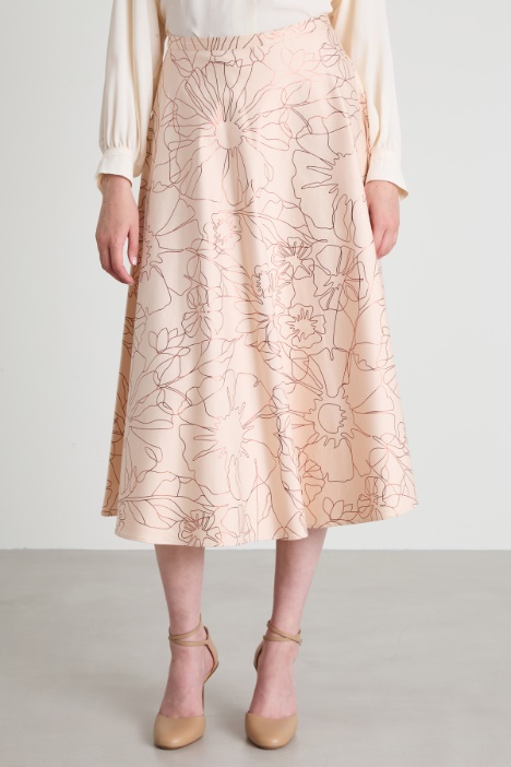 Falda con estampa lamé