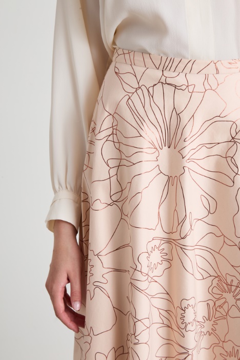 Falda con estampa lamé