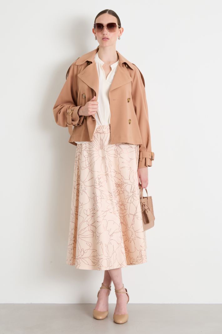 Falda con estampa lamé