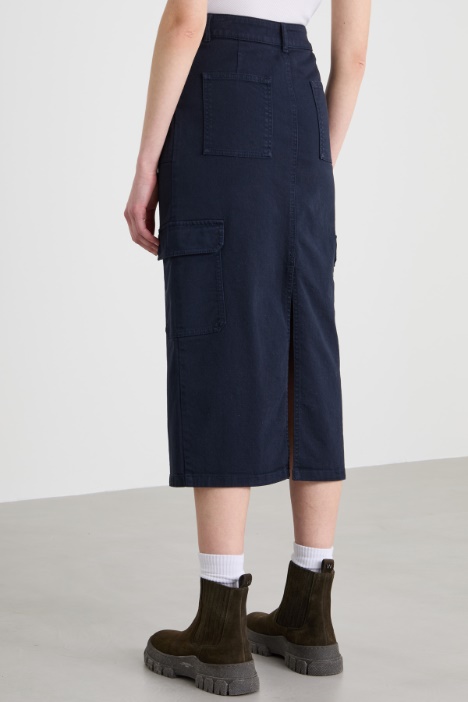 Gonna cargo in bull di cotone