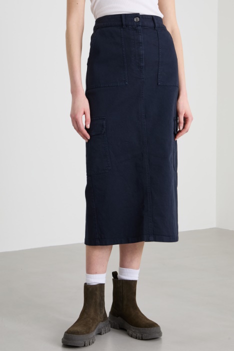 Gonna cargo in bull di cotone