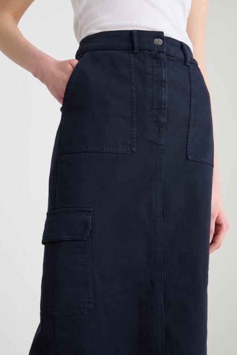 Gonna cargo in bull di cotone