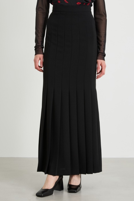 Gonna a pieghe in crépe