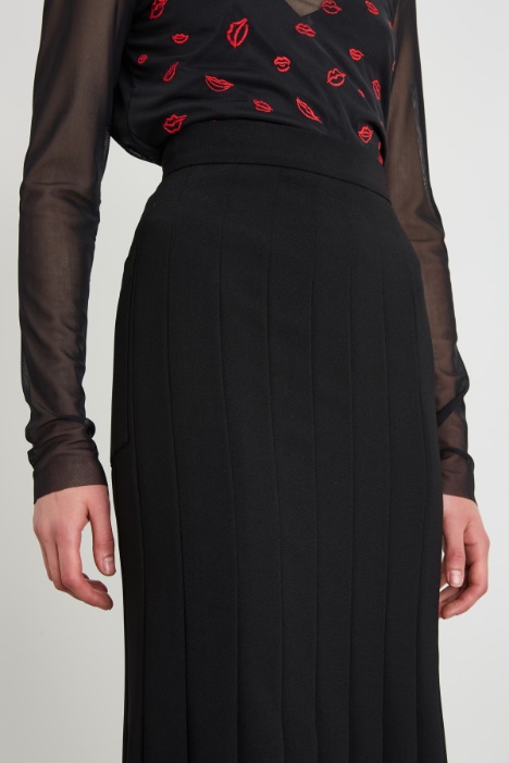 Gonna a pieghe in crépe