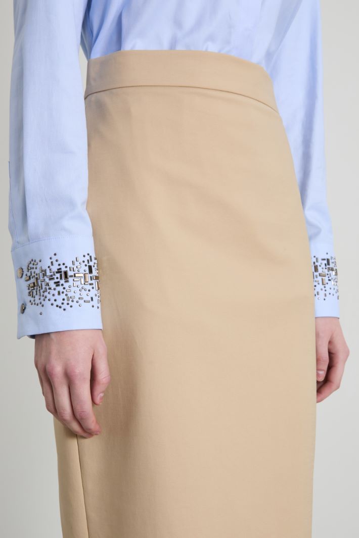 Cotton canvas midi skirt Intrend - 4