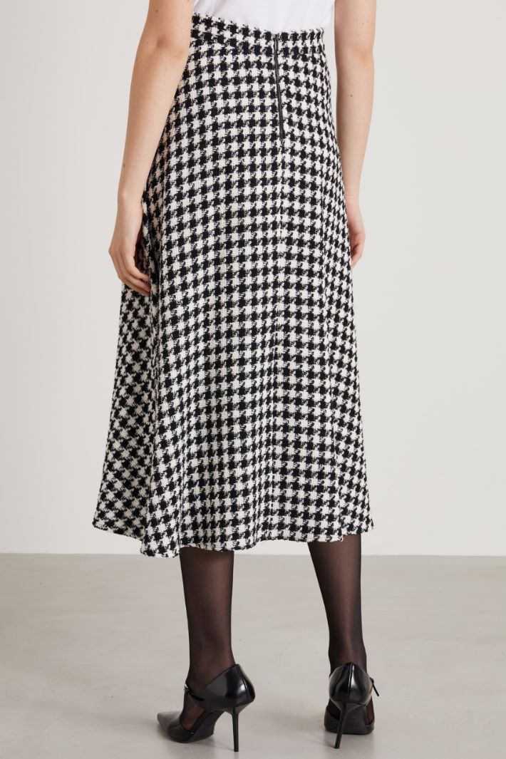 Basketweave houndstooth fabric midi skirt Intrend - 3