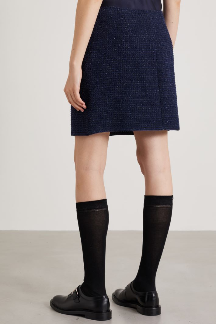 Basketweave lamé mini skirt Intrend - 3