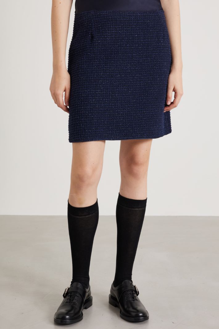 Basketweave lamé mini skirt Intrend - 2