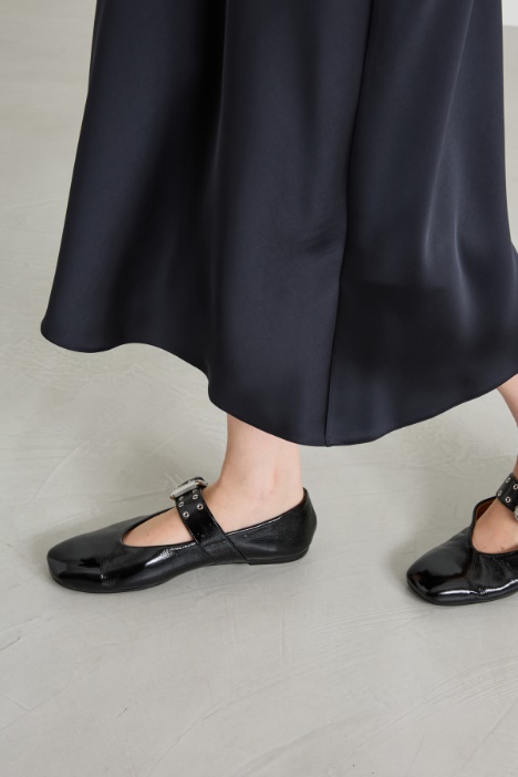 Gonna longuette in raso