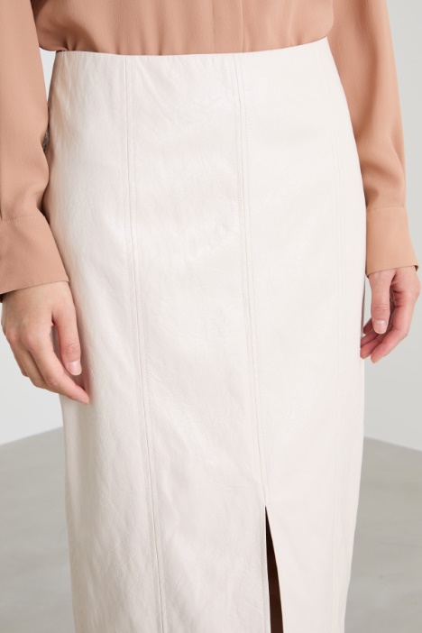 Gonna midi in similpelle