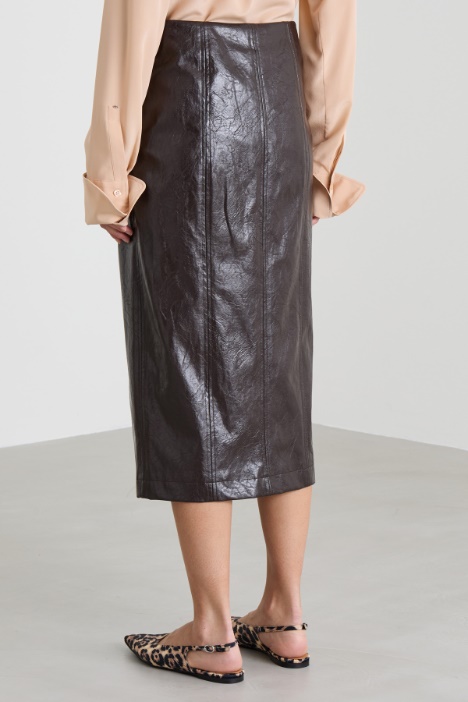 Faux leather midi skirt Intrend - 2