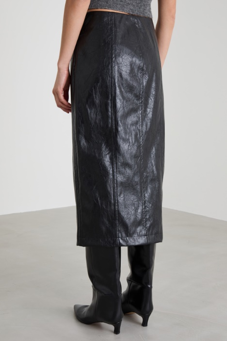 Gonna midi in similpelle