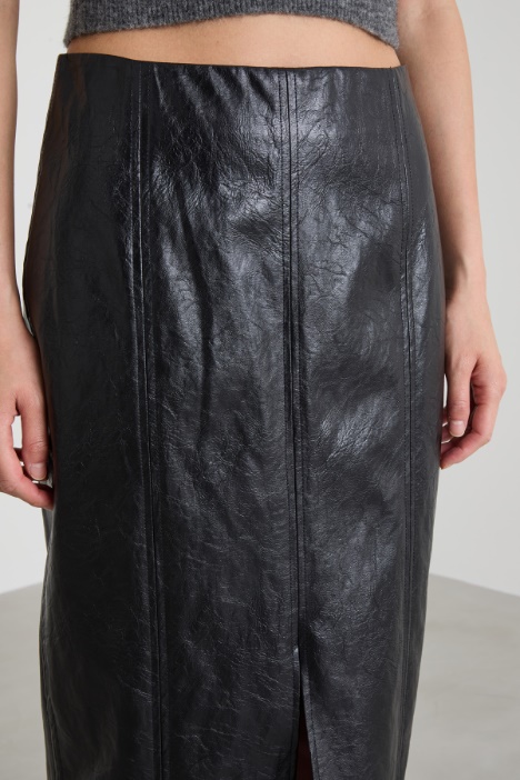 Gonna midi in similpelle