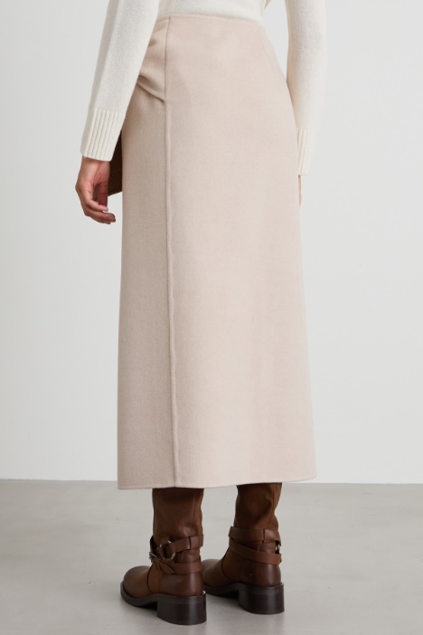 Falda midi de lana y cachemira