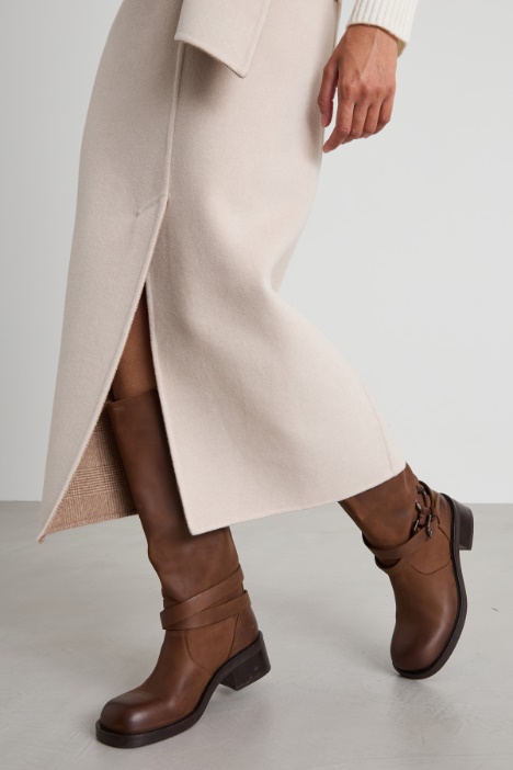 Falda midi de lana y cachemira