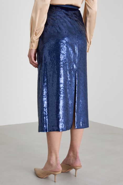 Gonna in velluto lamè