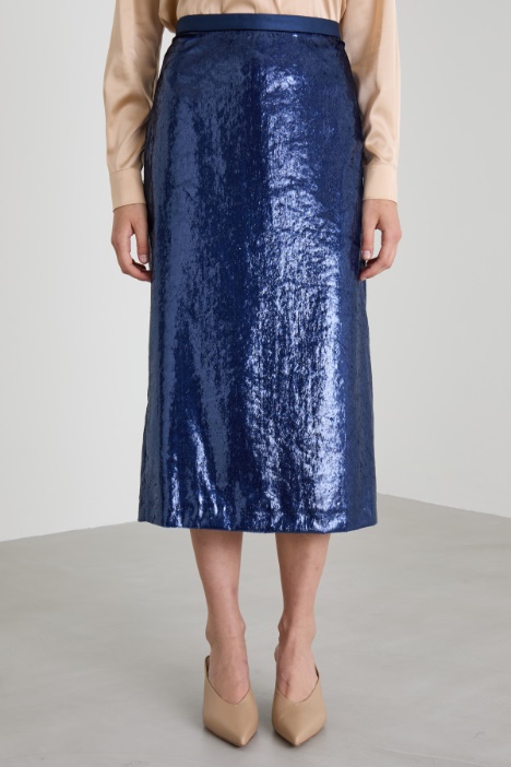 Gonna in velluto lamè